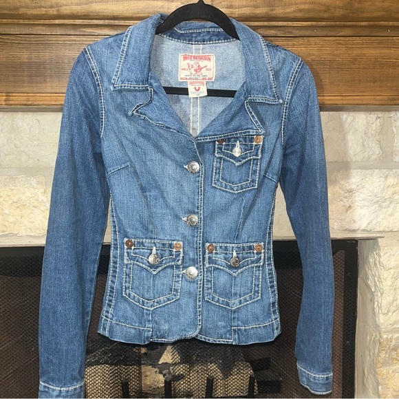 True Religion Jackets & Blazers - True religion Jackie Big T Y2K  Denim Jacket XS
